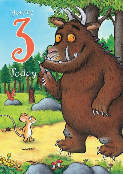 Gruffalo 3rd Birthday Card - You're 3 Today! created by Danilo
