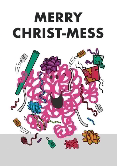 Cute Christmas Card - Mr. Men - Mr. Messy created by Mr. Men