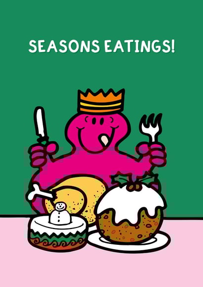 Cute Christmas Card - Mr. Men - Seasons Eatings! created by Mr. Men