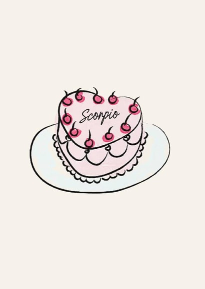 cute star sign birthday card scorpio astrology for mum friend partner created by DesignGal