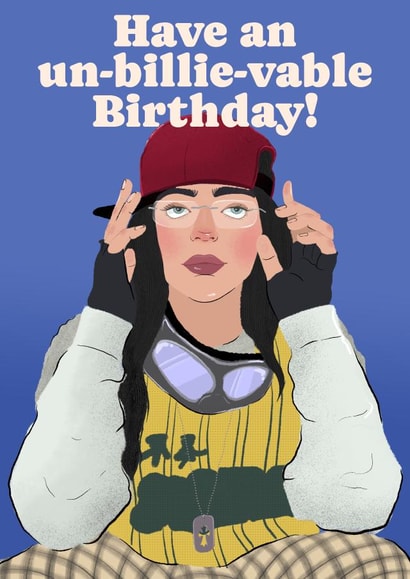 Fun Birthday Card - Billie Eilish - Pun created by The Queer Store