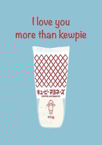 Cute Anniversary/ Valentine’s card for your partner. Perfect for kewpie lovers. created by Bianca Crew Designs