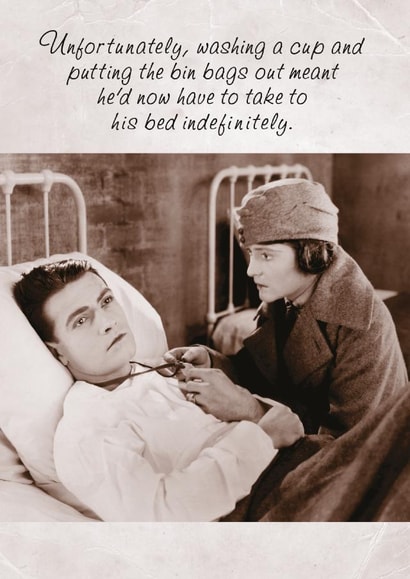 Funny Birthday / Father's Day Card - Joke - Man Flu - Just Because created by Paperlink and Meraki Greeting Cards