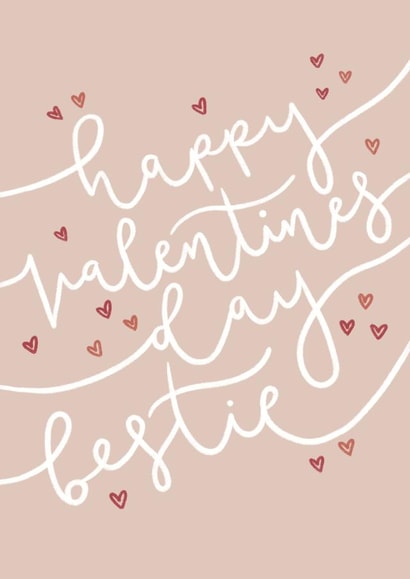 Cute Galentines Card - Typography - Best Friend created by Hope Olivia Illustrations