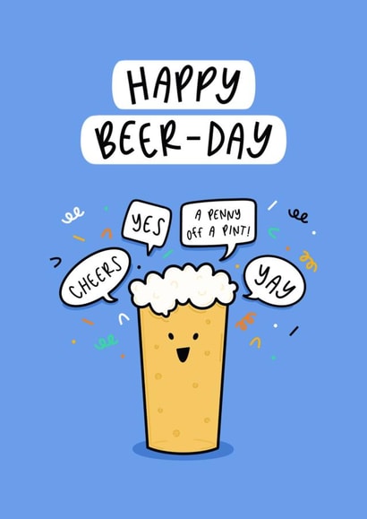 Funny Birthday Card - Budget Announcement - Beer created by Muses & May 