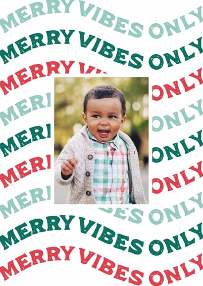 Modern Christmas Card - Merry Vibes Only created by Laura Bercovich