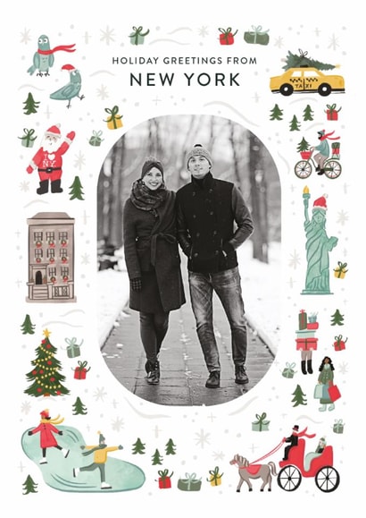 Cute Christmas Card - Holiday Greetings From New York created by Laura Bercovich