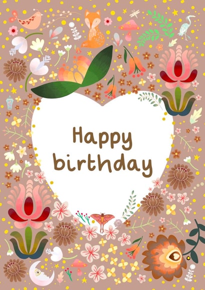 Classic Birthday Card - Autumn Days - Flowers created by Paperleaf Studios
