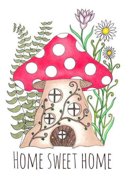 Cute New Home Card - Toadstool - Woodland created by Whimsical Witchcraft