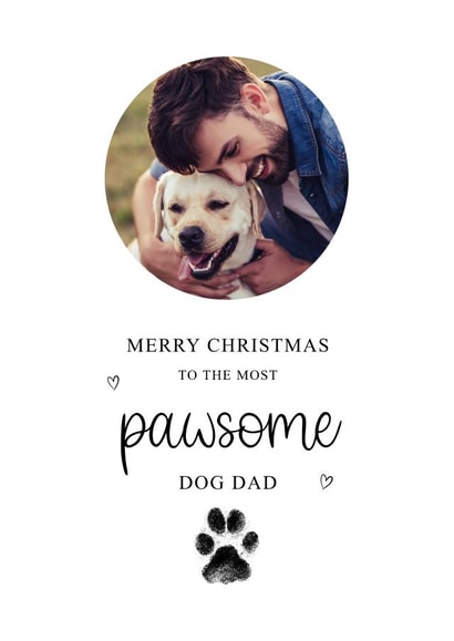 Cute Christmas Card - Pawsome Dog Dad created by Kalm Lettering