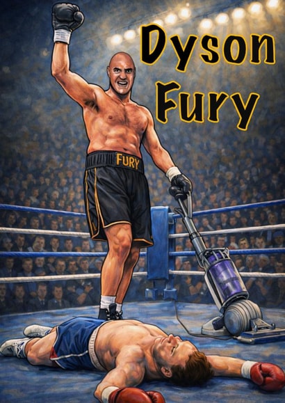 Funny Tyson Fury card created by C.W ILLUSTRATIONS 