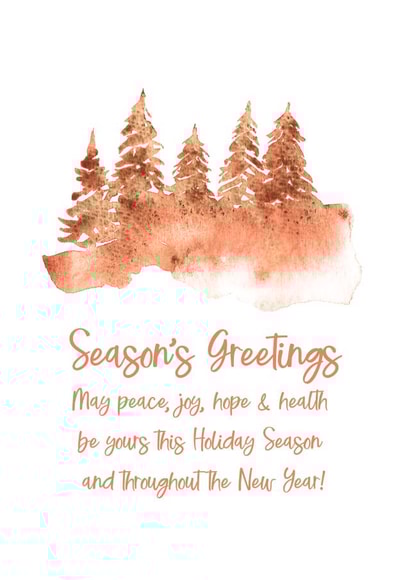 watercolor pine trees -Season's Greetings card created by preeta varkey