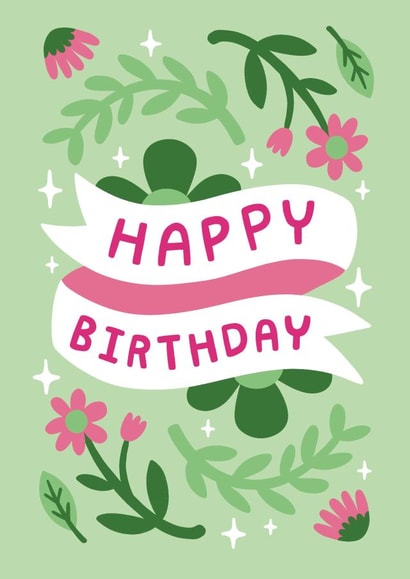 Happy Birthday Florals Card - Cute Birthday card for her / Sister / Mum / Nanna created by Josie Gledhill