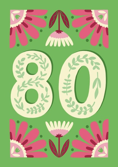 80th Birthday Card - Bright & Bold 80th Birthday Card - Grandma/Nanna/Nanny/Gran created by Josie Gledhill