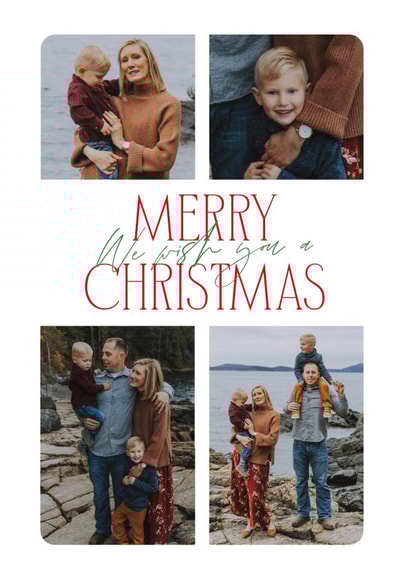 Classic Christmas Card - Minimal Photo Card - We Wish You A Merry Christmas created by Owl and Toad
