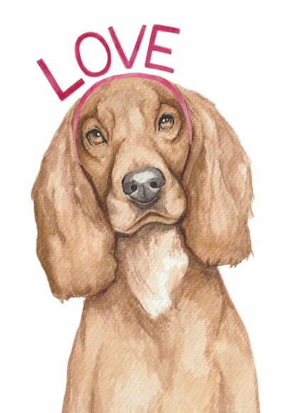 Cute Valentine's Day Card - Cocker Spaniel - Love created by lil wabbit