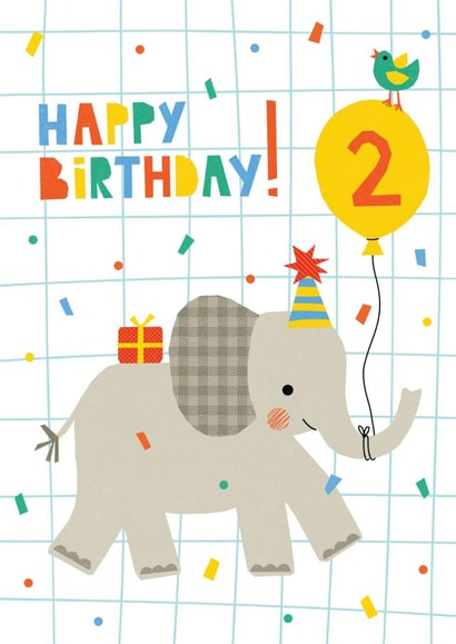 Cute Birthday Card - 2nd - Elephant created by Sofia Ossman