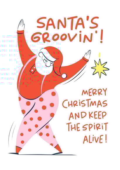 Cute Christmas Card - Santa's Dance Party created by Sabrin Deirani