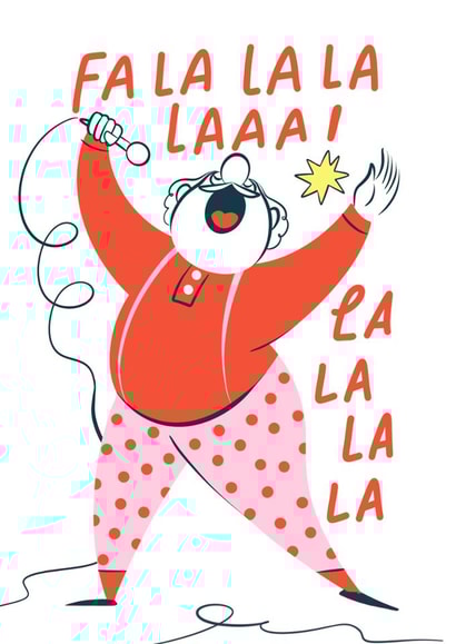 Funny Christmas Card - Santa's Holiday Hits created by Sabrin Deirani