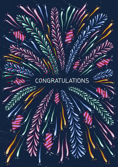 Classic Congratulations Card - Firworks created by Studio Sage UK