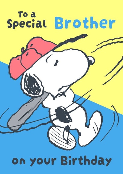 Special Brother Birthday Card – Snoopy Baseball Fun created by Danilo