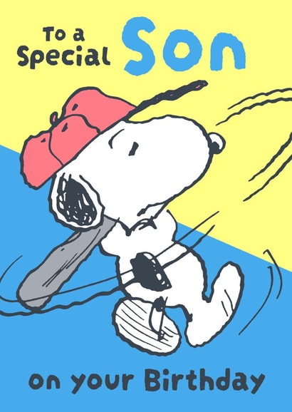 Special Son Birthday Card – Snoopy Baseball Fun created by Danilo