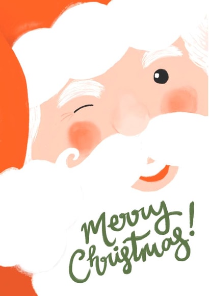 Cheeky Winking Santa Christmas Card created by Jade Fisher