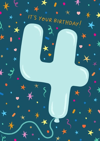 Classic Birthday Card - 4th - Balloon created by The Pattern Press