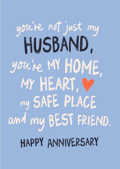 Cute Anniversary Card - For Husband - My Safe Place created by Sweetlove Press