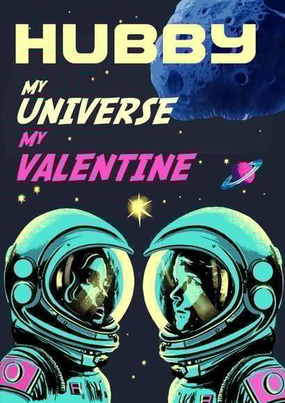 Arty Valentine's Day Card - Husband - My Universe created by Rocket68
