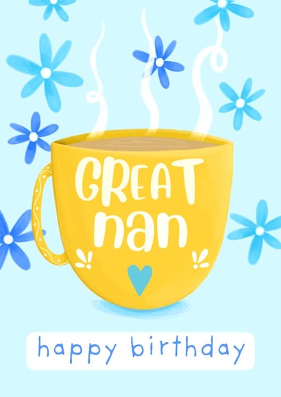Cute Birthday Card - Teacup - For Great Nan created by Sian Moore Illustration