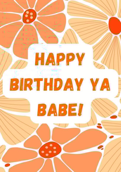Cute Birthday Card - For Her - Babe created by Jen Som