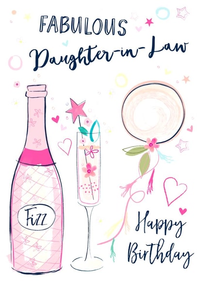 Classic Birthday Card - For Daughter-In-Law - Fizz created by Katie Phythian Design