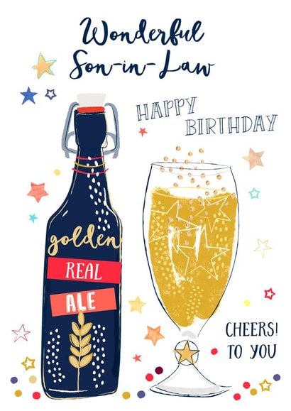 Classic Birthday Card - For Son-In-Law - Real Ale created by Katie Phythian Design