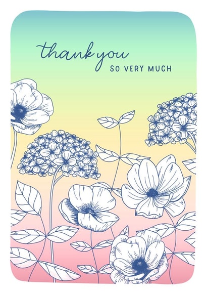 Pretty Thank You Card - Colourful Florals created by Evie Garnett Designs