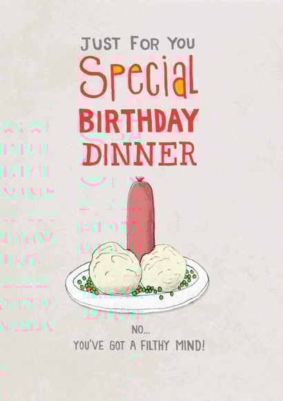 Funny Birthday Card - Special Dinner created by Pencilface