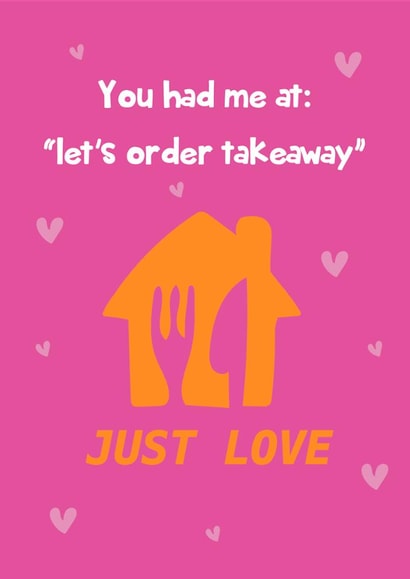 Funny Valentine's Day Card - Let's Order Takeaway created by @Laura Lonsdale Designs