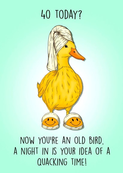 Cute 40th Birthday Card - Duck - Old Bird created by Poppy & Mabel 