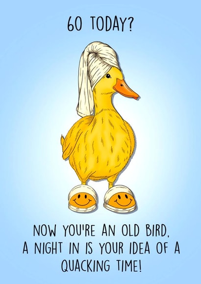 Cute 60th Birthday Card - Duck - Old Bird created by Poppy & Mabel