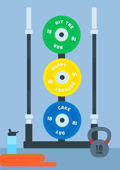 18th Birthday Card: Perfect for Your Gym-Loving Teen created by Hello Squid