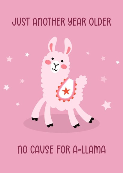 Cute Birthday Card - Llama - Pun created by Choo Choo 