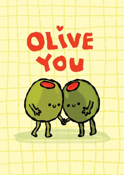 Cute Anniversary Card - Olive You created by The Playful Indian