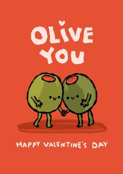Cute Valentine's Day Card - Olive You created by The Playful Indian