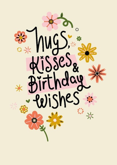 Pretty Birthday Card - Hugs And Kisses created by Thinkling Creative