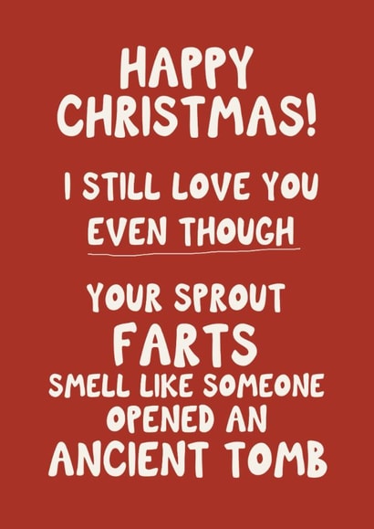 Funny Christmas Card - Farts - Sprouts created by Giddy Kipper