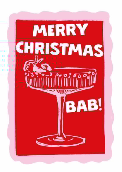 Birmingham Cocktail Christmas Card - Merry Christmas Bab! created by Fab Bab