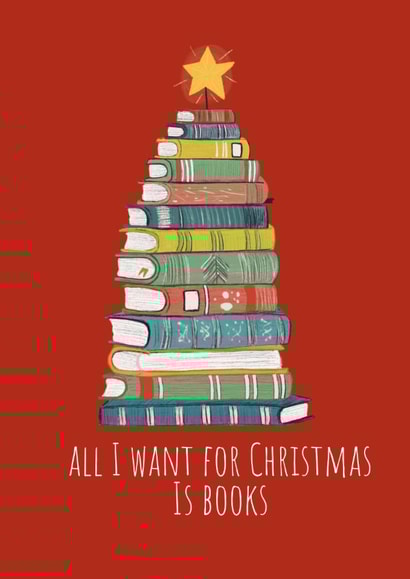 All I want for Christmas is books Christmas tree created by Tiny Steps