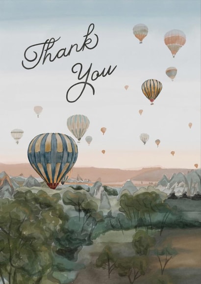 Classic Thank You Card - Hot Air Balloons created by This Wild Soul