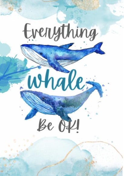 Everything will be OK! A cute, funny ocean themed card to show you care. created by Jess Withers