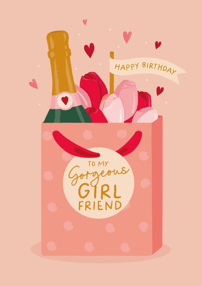 Cute Birthday Card- For Girlfriend - Roses created by The Pattern Press